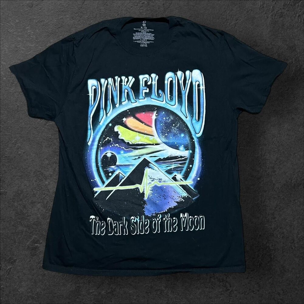 Pink Floyd The Dark Side Of The Moon Black Graphic T- Shirt Sz XL